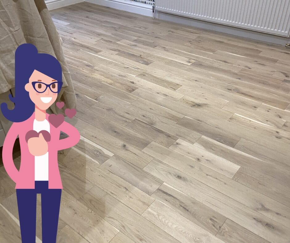 Engineered wood flor that art of clean sanded and finished